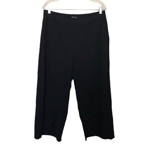 Eileen Fisher Wide Leg Pull On black dress pants Pockets sz Large